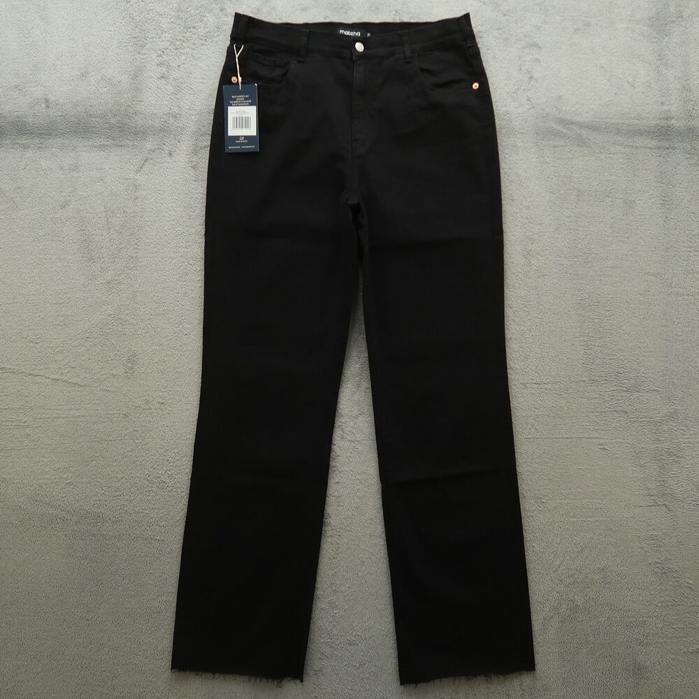 matcha Jeans Women's Size 2X Black High-Rise Wide-Leg Denim 34" Inseam NWT